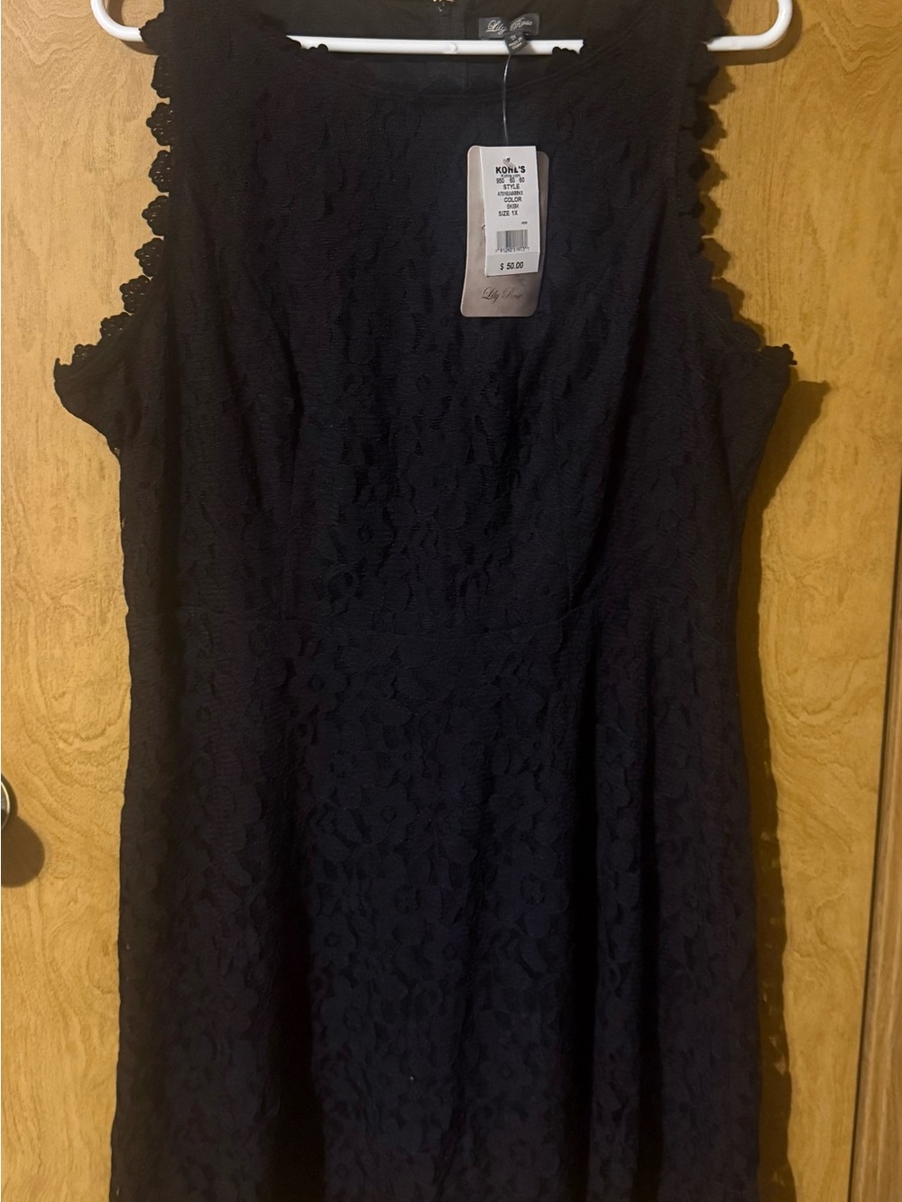 Lily Rose Black Lace Sleeveless A-Line Dress